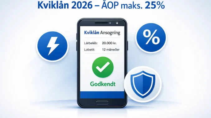 kviklån sammenlign billige hurtige kviklån Danmark 2026